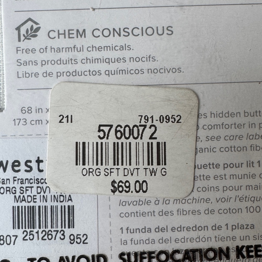 Set of 2 New Pottery Barn west elm organic soft cotton duvet cover Twin - Picture 6 of 7